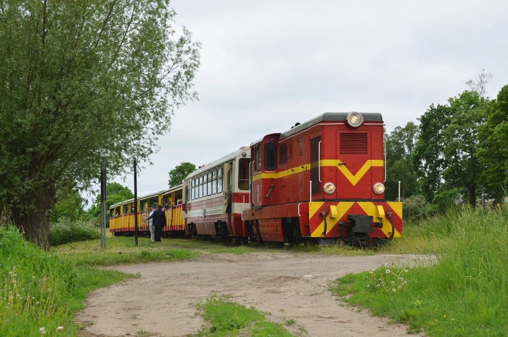 Lxd2-294 ze składem pociągu do Sztutowa na stacji Prawy Brzeg Wisły. Fot. Przemysław Strzyżewski